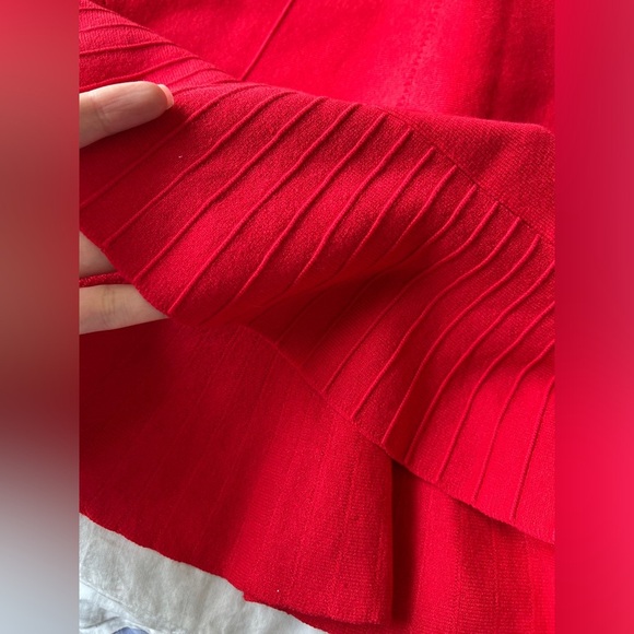 Forever New Womens Red Ruffle Cleo Mini Knit Christmas Holiday Party Dress 2 - Picture 7 of 14